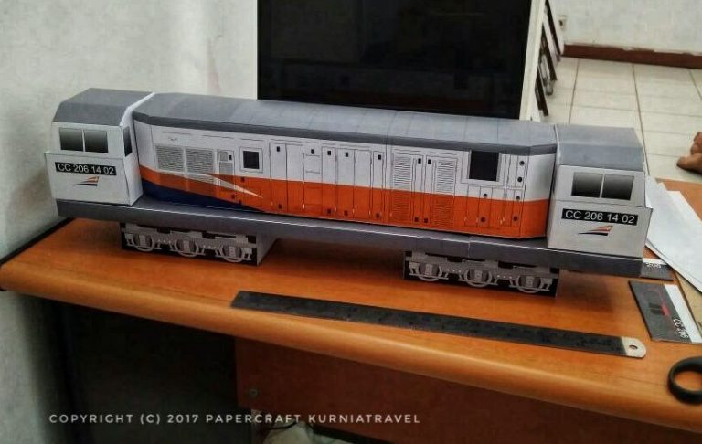 Papercraft Rangkaian Lokomotif Dan Kereta 1.5 Meter ...