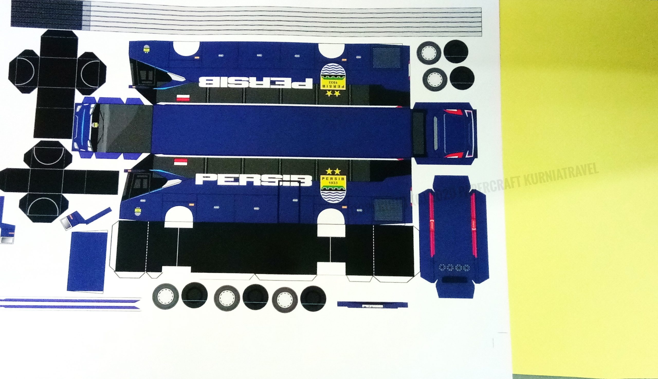  Stiker  Pola Papercraft Bus  Persib  Papercraft Kurniatravel