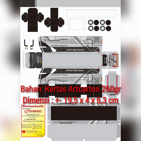 Pola Papercraft Bus Anugerah Perdana - Gambar 3