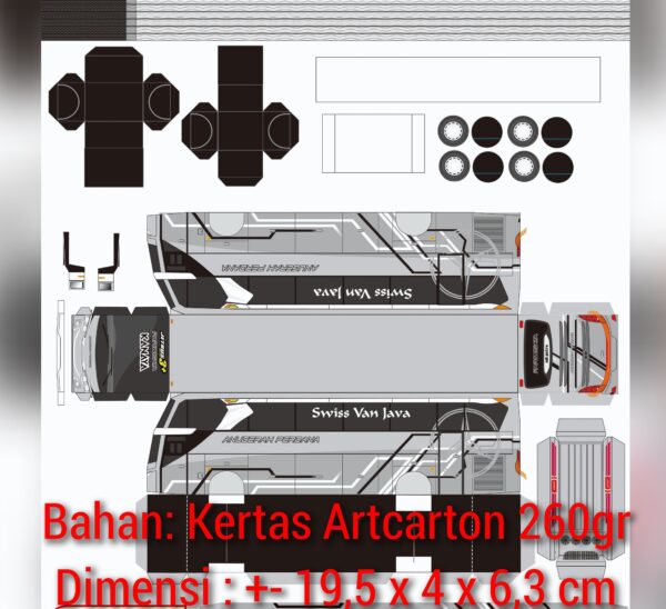 Pola Papercraft Bus Anugerah Perdana