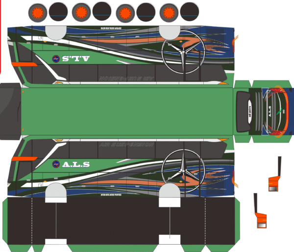 Pola Stiker Bus Antar Lintas Sumatera (ALS) Jetbus 3