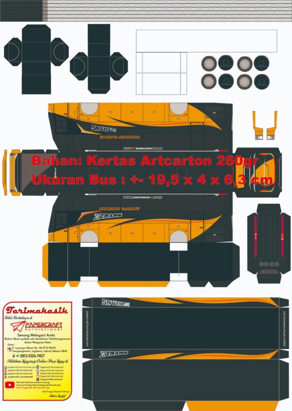 Pola Papercraft Bus 27 Dua Tujuh Trans Jetbus 5 - Gambar 2