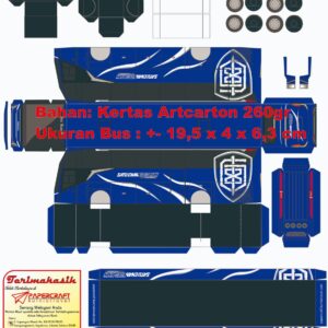 Pola Papercraft Bus 168 Satu Enam Delapan Trans Srikandi Jetbus 5