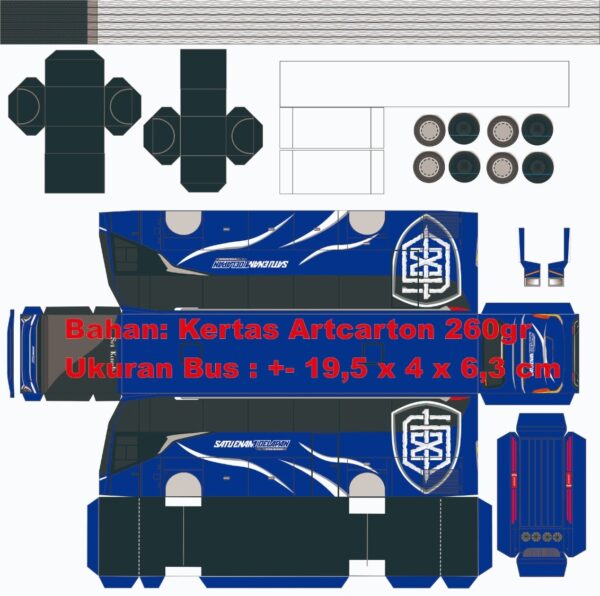 Pola Papercraft Bus 168 Satu Enam Delapan Trans Srikandi Jetbus 5 - Gambar 3