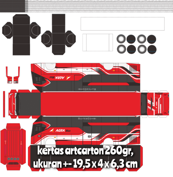 Pola Papercraft Bus Agra Mas Suite Combibus