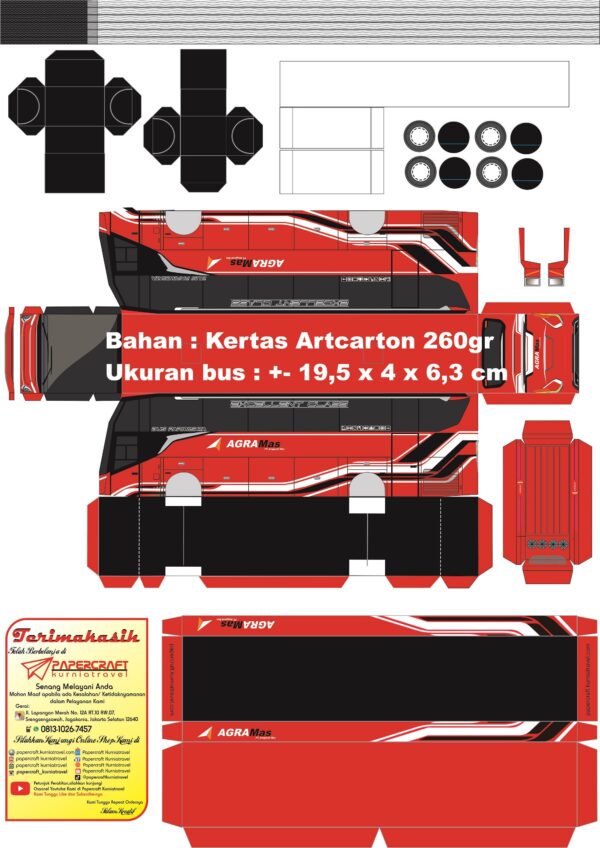 Pola Papercraft Bus Agra Mas Jetbus 5