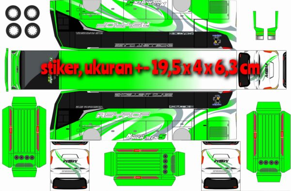 Pola Stiker Bus Asyrof Hijau Tuan Muda Jetbus 5 - Gambar 3