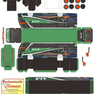 Pola Papercraft Bus Antar Lintas Sumatera (ALS) Jetbus 3