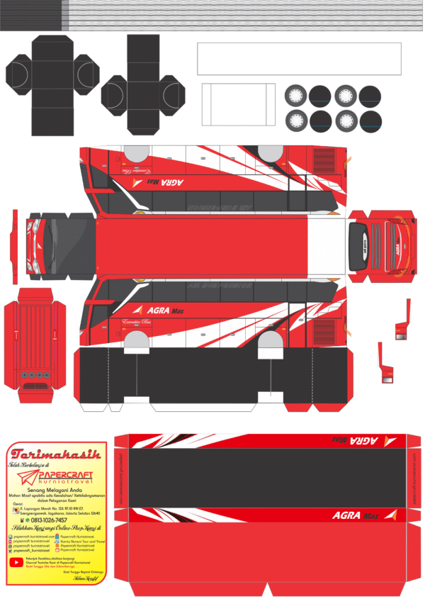 Pola Papercraft Bus Agra Mas Jetbus 3