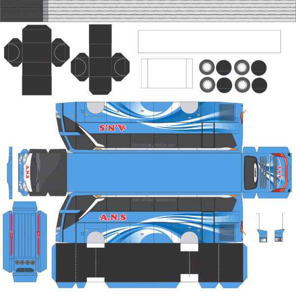 Pola Papercraft Bus ANS Jetbus 3 - Gambar 3